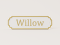 Personalised classic door sign in white and bronze - Willow example