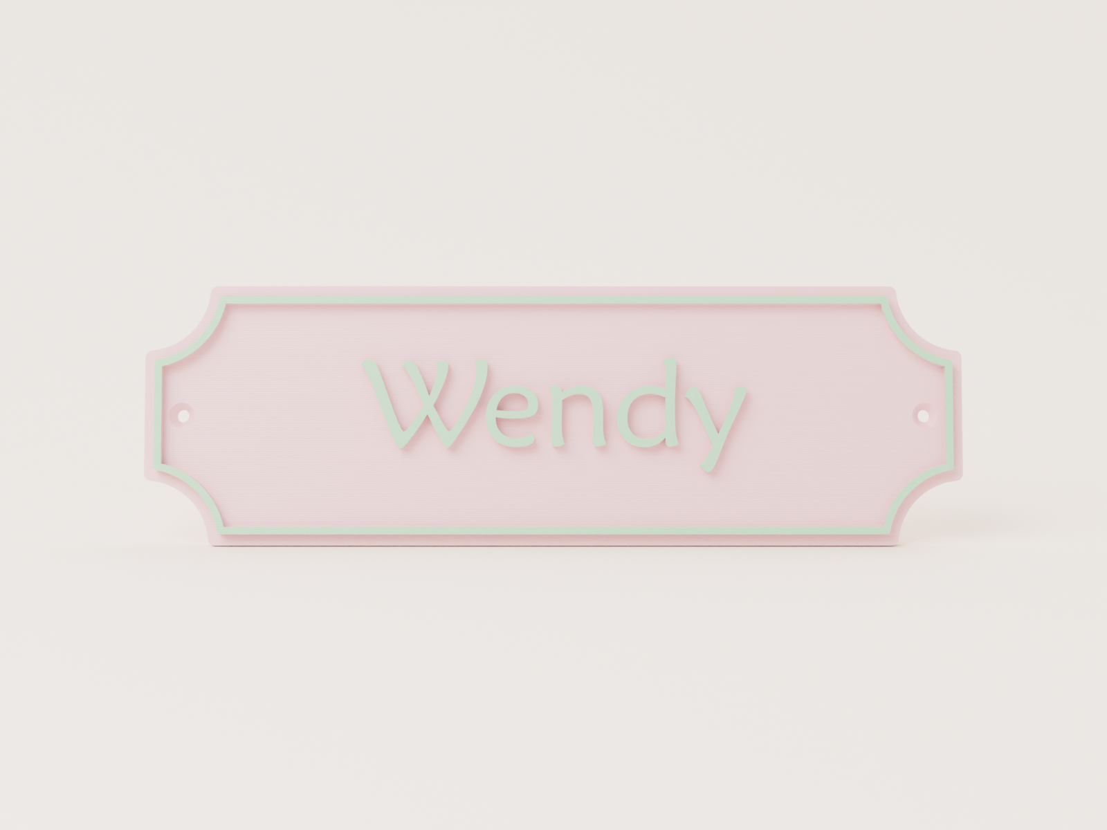 Personalised playhouse sign in pastel pink and pistachio - Wendy example