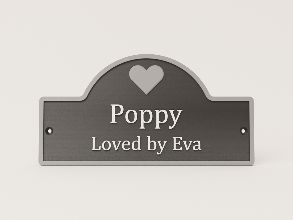 Loved By range stable door name plate - Poppy loved by Eva example