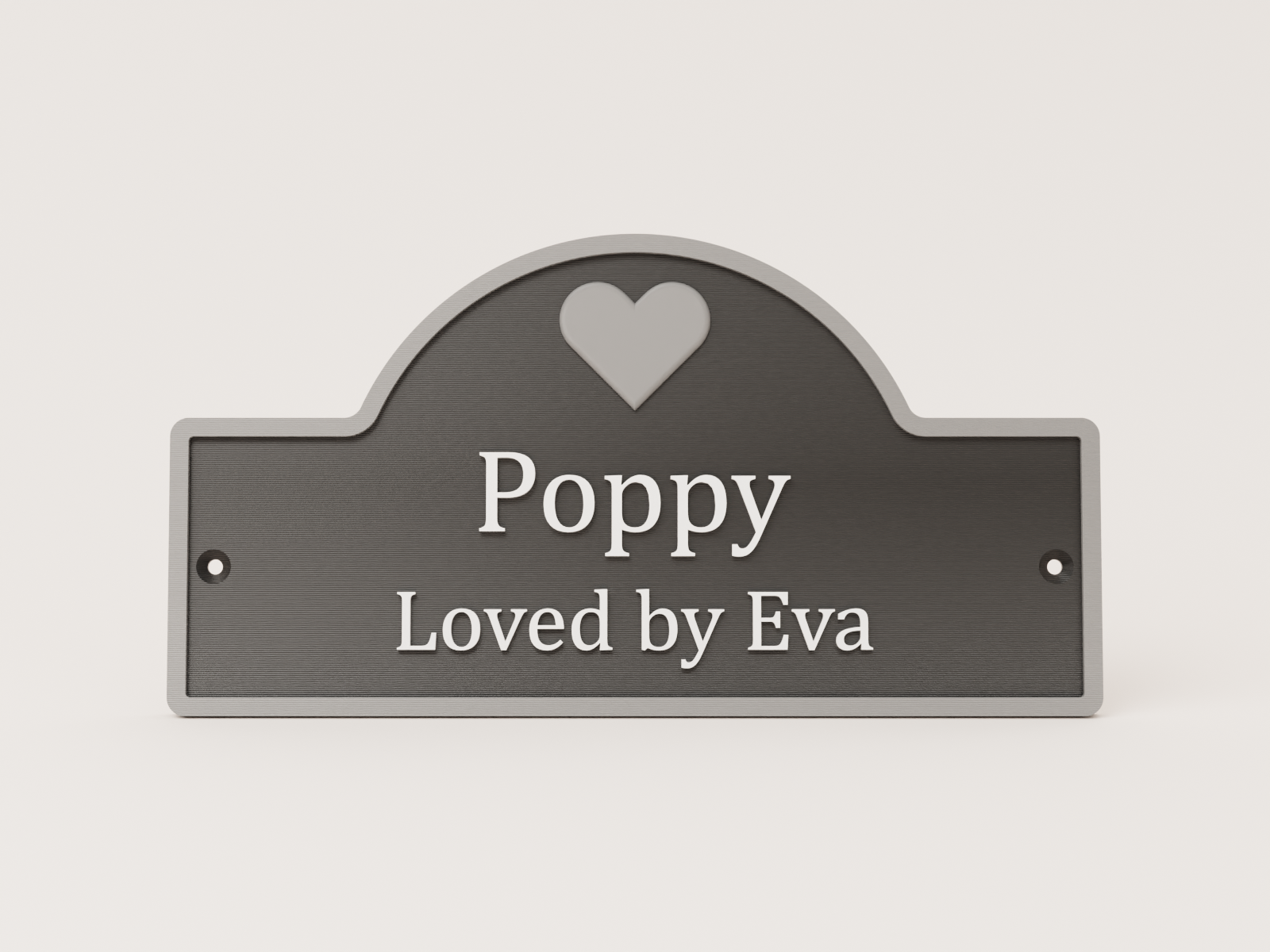 Loved By range stable door name plate - Poppy loved by Eva example
