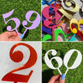 Personalised cake topper number in pastel pink
