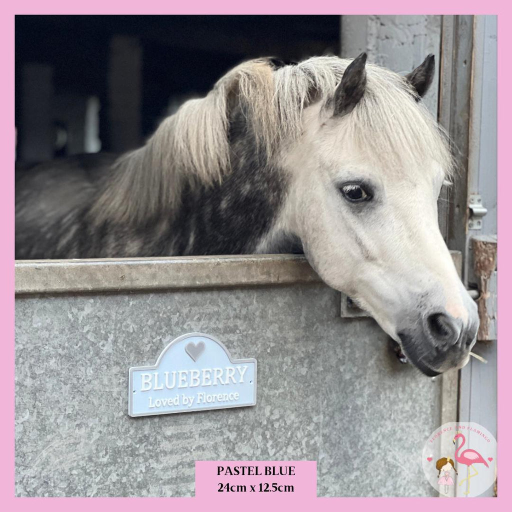 Personalised stable door name plate Loved By Range with heart motif