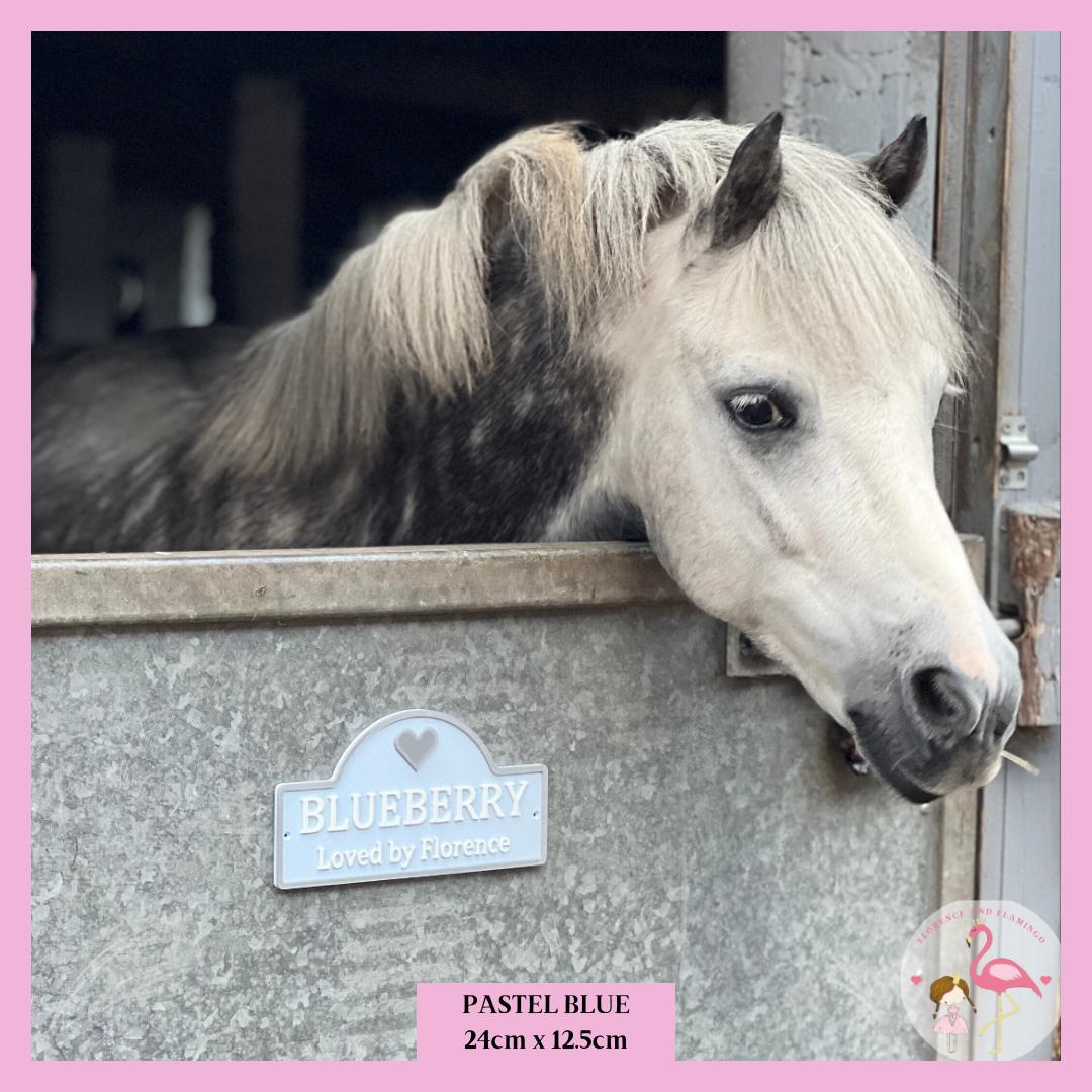 Personalised stable door name plate Loved By Range with heart motif