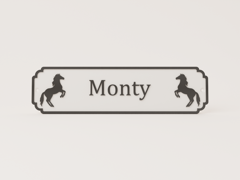 Personalised Stable Door Name Plate - Rearing Horses