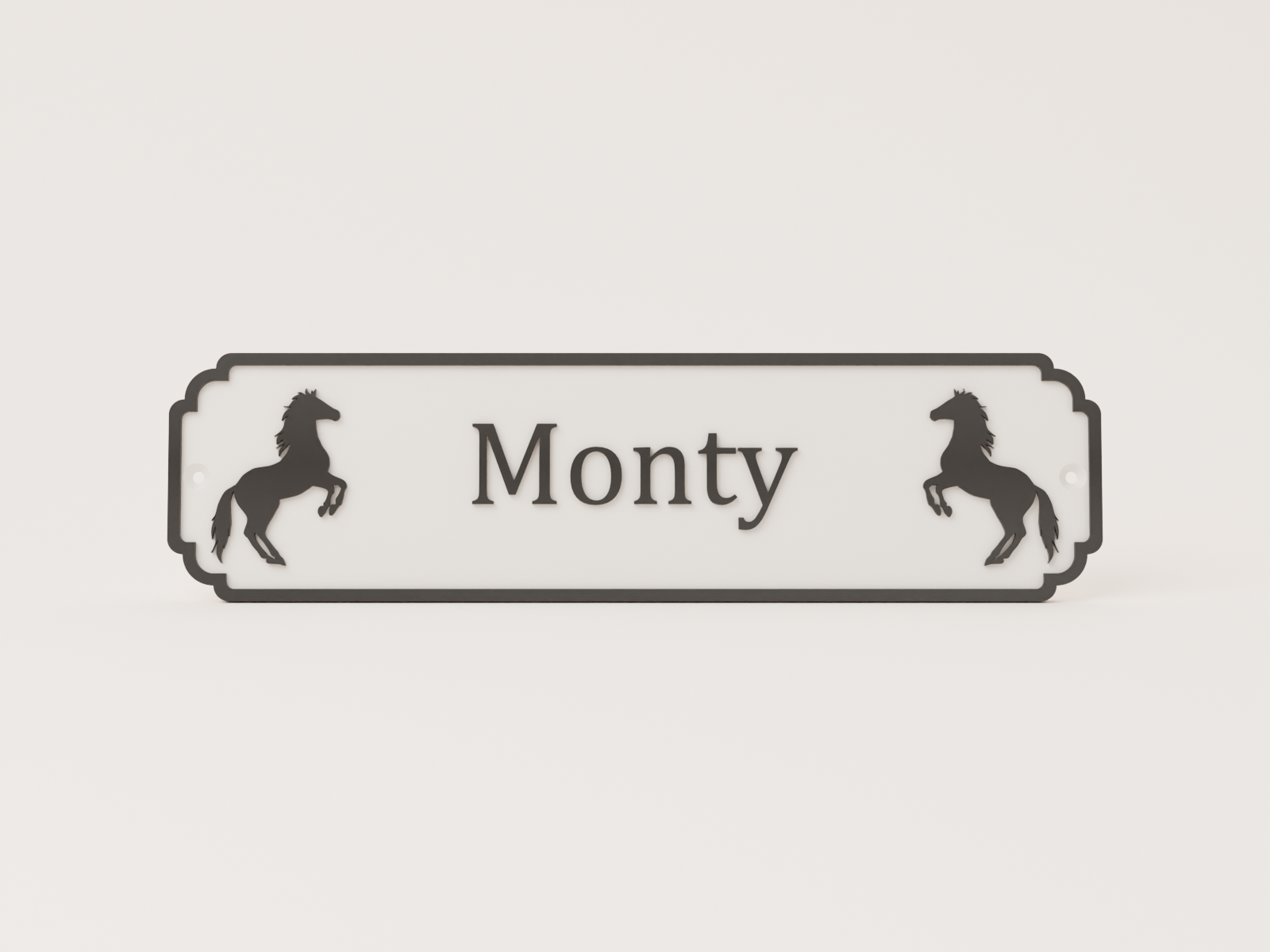 Personalised Stable Door Name Plate - Rearing Horses