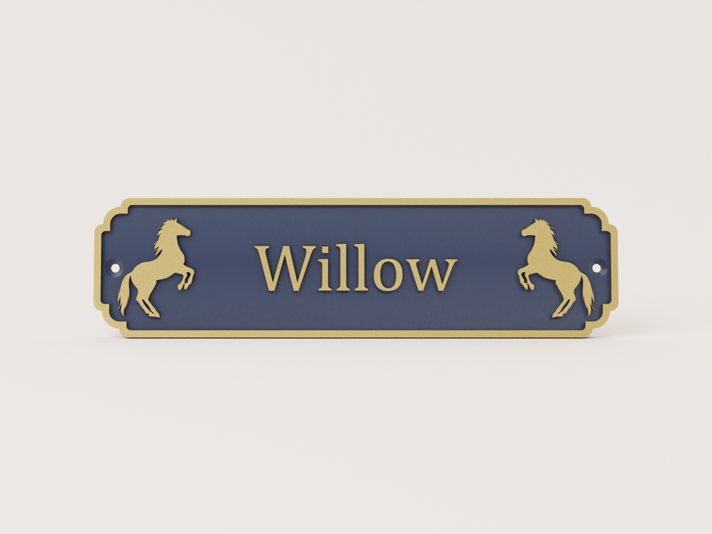 Personalised Stable Door Name Plate - Rearing Horses