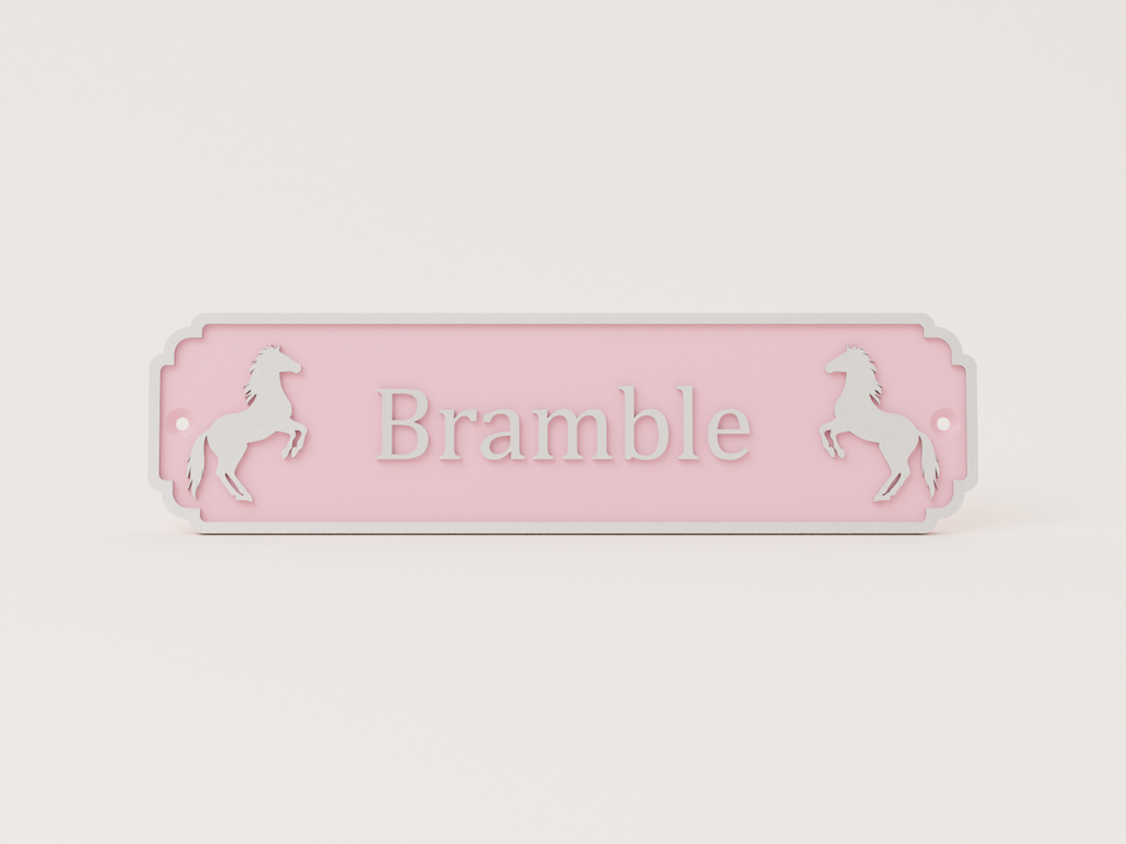 Personalised Stable Door Name Plate - Rearing Horses